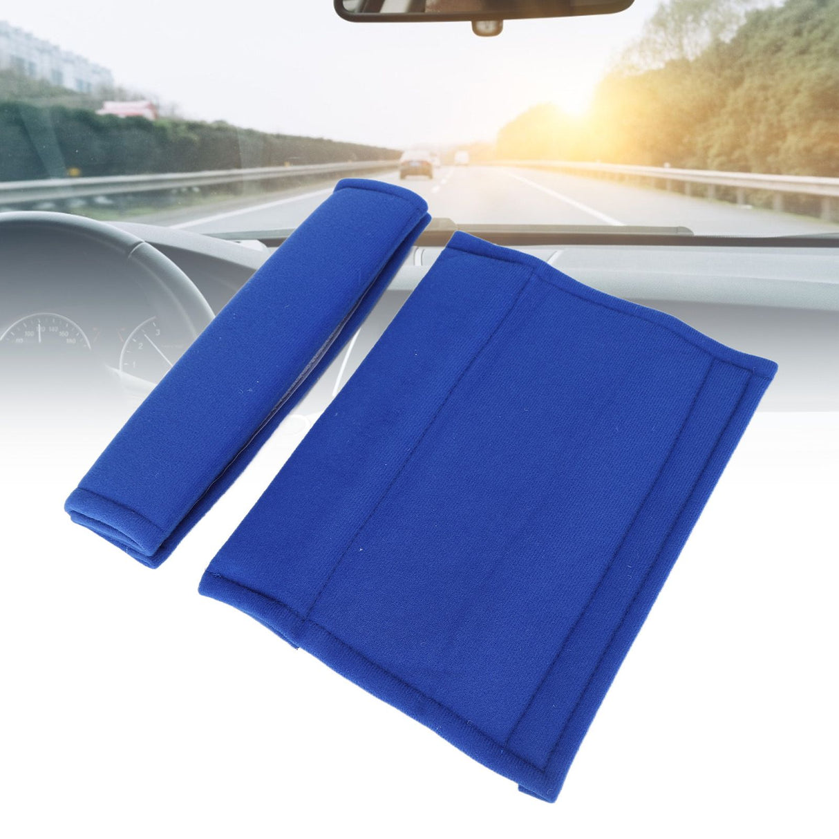 2PCS Seatbelt Pad Car Safety Belt Pad Shoulder Pad Soft Comfortable Belt Strap for Adult ChildrenDark Blue