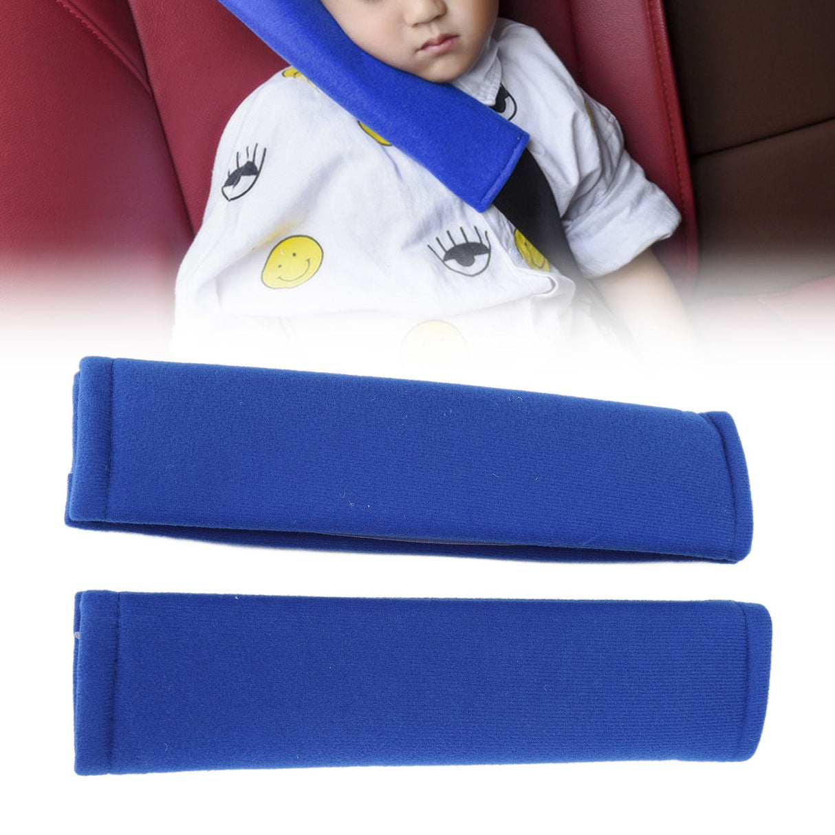 2PCS Seatbelt Pad Car Safety Belt Pad Shoulder Pad Soft Comfortable Belt Strap for Adult ChildrenDark Blue