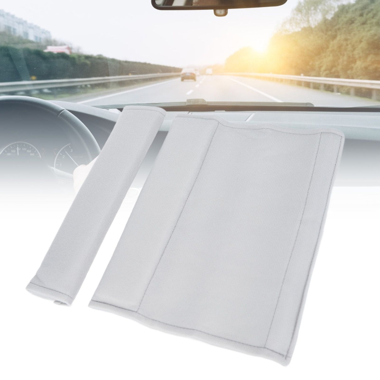 2PCS Seatbelt Pad Car Safety Belt Pad Shoulder Pad Soft Comfortable Belt Strap for Adult ChildrenGrey