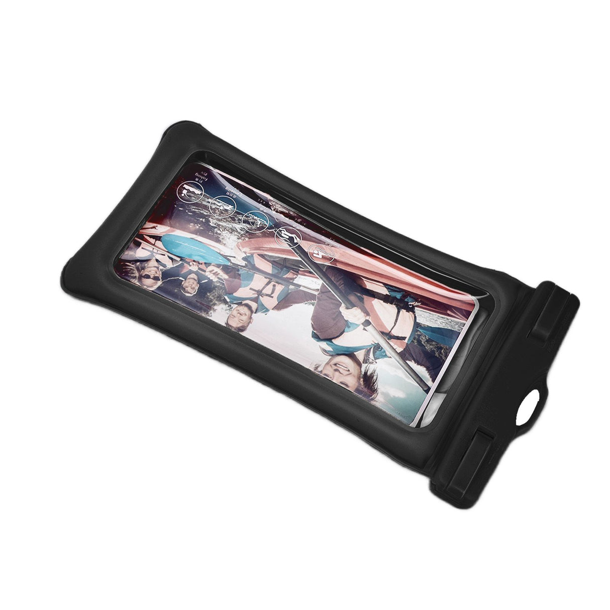 TPU Universal Floating Waterproof Phone Bag Pouch Cover with Lanyard for Below 7.2‑inch PhoneBlack