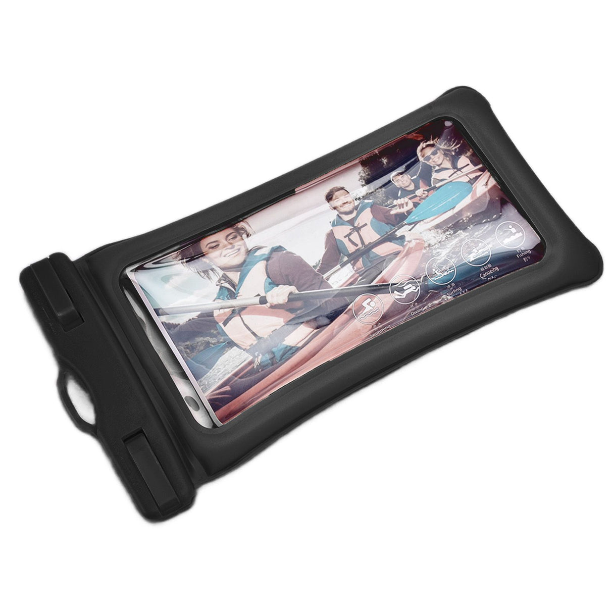 TPU Universal Floating Waterproof Phone Bag Pouch Cover with Lanyard for Below 7.2‑inch PhoneBlack