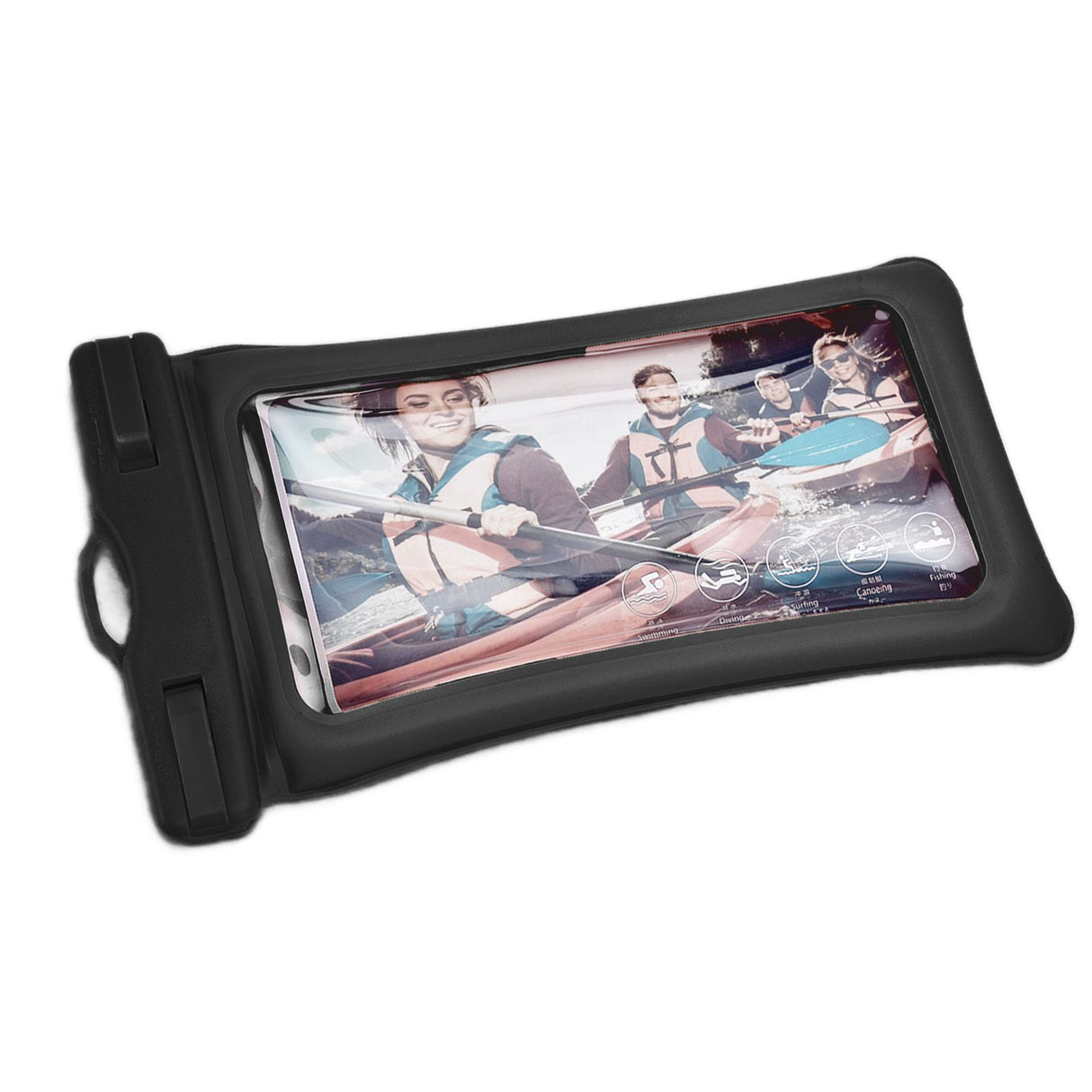 TPU Universal Floating Waterproof Phone Bag Pouch Cover with Lanyard for Below 7.2‑inch PhoneBlack