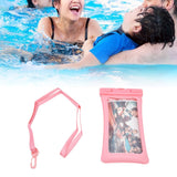 TPU Universal Floating Waterproof Phone Bag Pouch Cover with Lanyard for Below 7.2‑inch PhonePink
