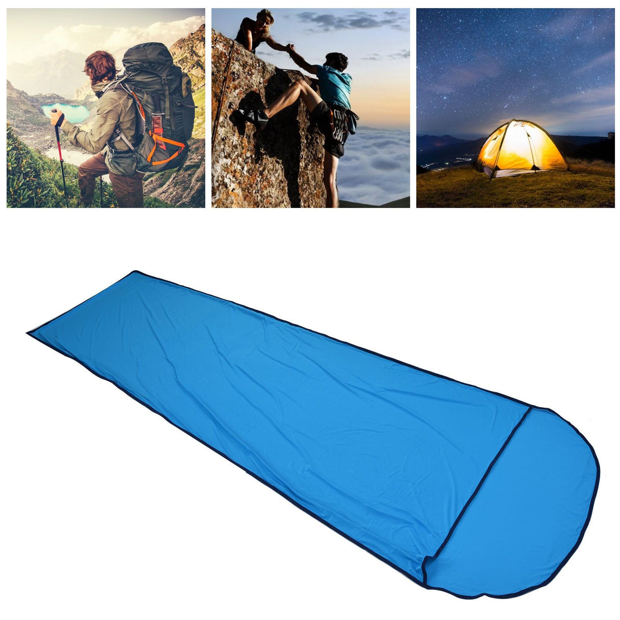 Sleeping Bag Liner Ultralight Multifunctional Elastic Sleeping Sack Liner for Outdoor CampingBlue