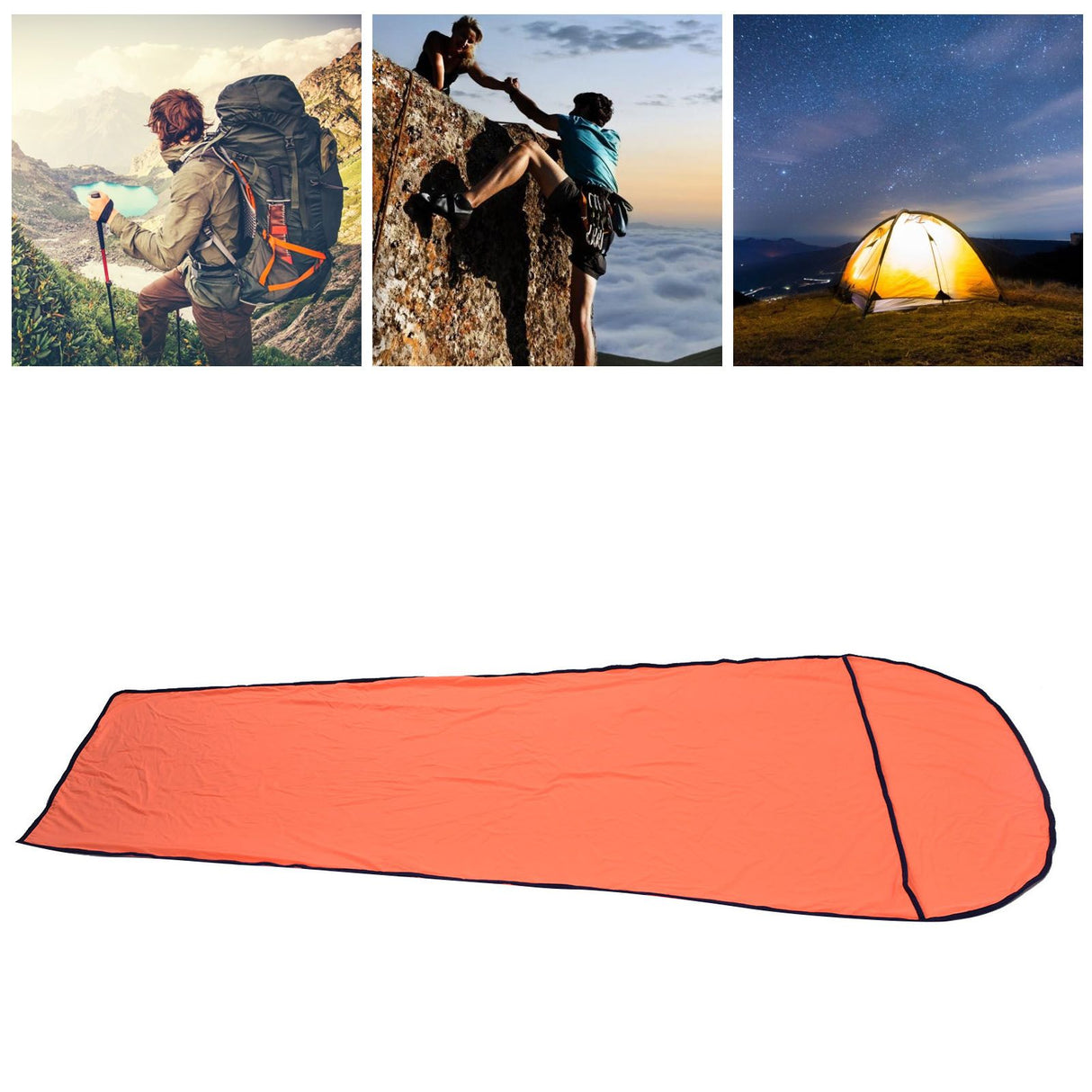 Sleeping Bag Liner Ultralight Multifunctional Elastic Sleeping Sack Liner for Outdoor CampingOrange