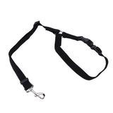 Dog Seatbelt Nylon Black Adjustable Professional Durable Car Safety Harness Pet SuppliesBlack - Top-Down View