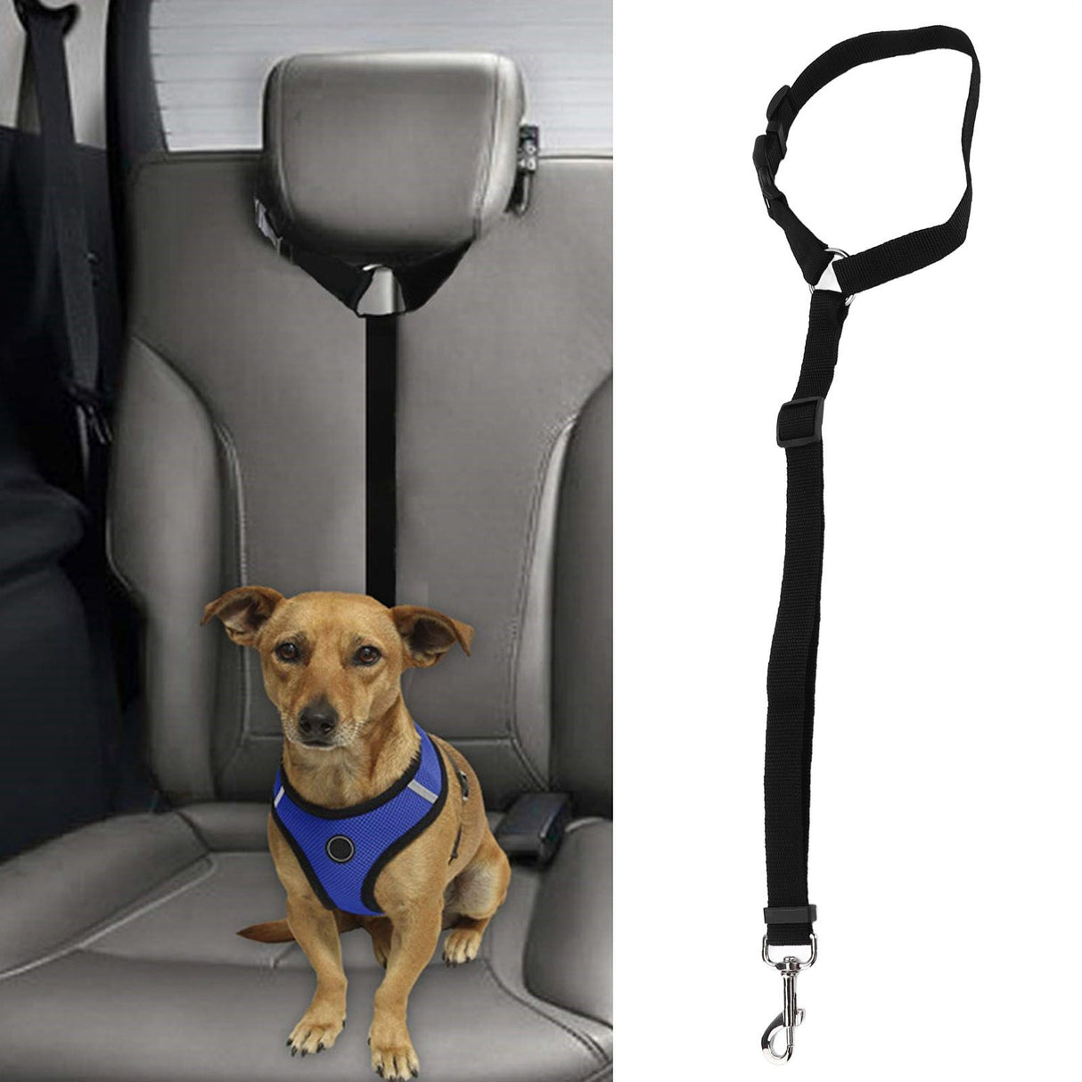 Dog Seatbelt Nylon Black Adjustable Professional Durable Car Safety Harness Pet SuppliesBlack
