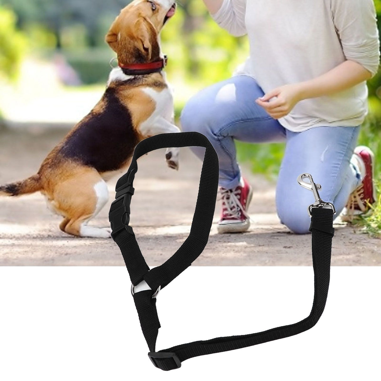 Dog Seatbelt Nylon Black Adjustable Professional Durable Car Safety Harness Pet SuppliesBlack