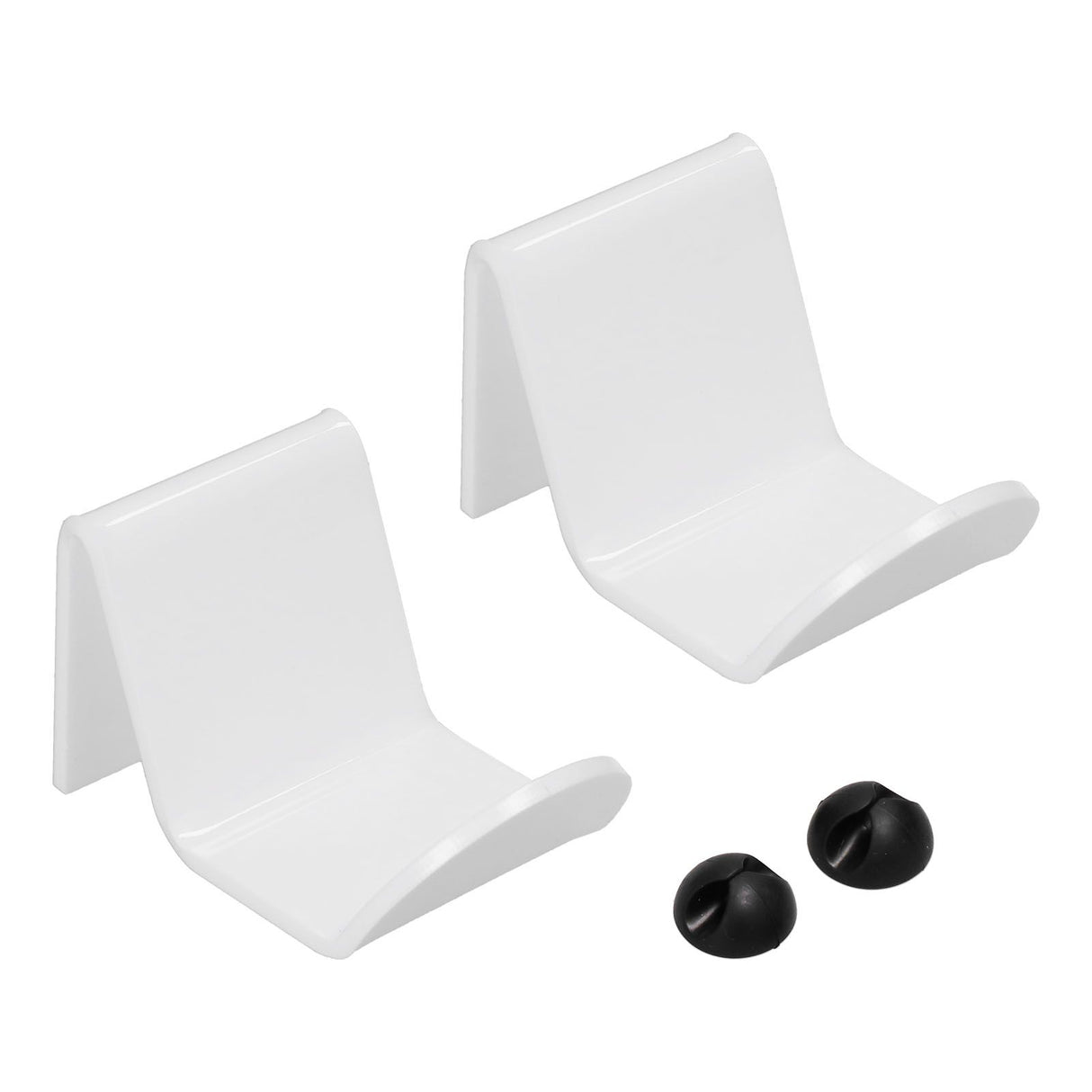 2pcs Game Controller Stand White Acrylic Durable Gamepad Holder with Wire Clamp for Gamepad Headphone Organizing