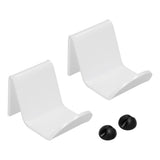 2pcs Game Controller Stand White Acrylic Durable Gamepad Holder with Wire Clamp for Gamepad Headphone Organizing - Front View