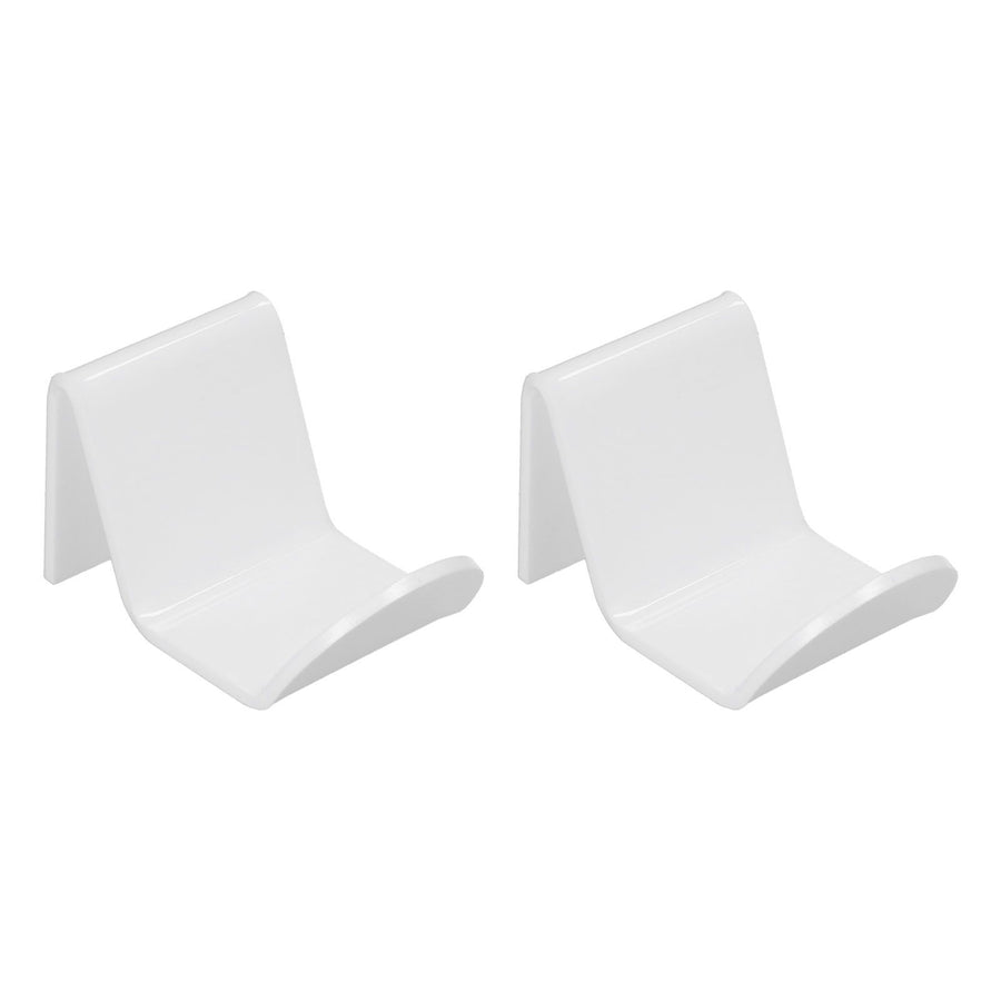 2pcs Game Controller Stand White Acrylic Durable Gamepad Holder with Wire Clamp for Gamepad Headphone Organizing