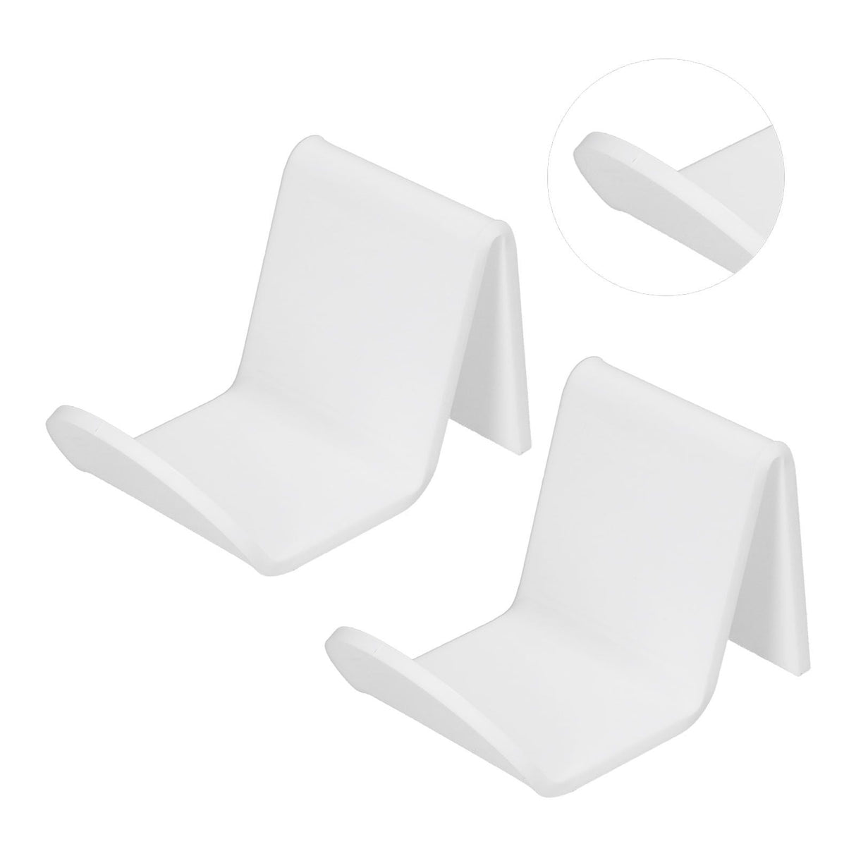 2pcs Game Controller Stand White Acrylic Durable Gamepad Holder with Wire Clamp for Gamepad Headphone Organizing