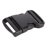 5Pcs Quick Release Buckle Plastic Dual Adjustable Strap Buckles Replacement DIY Craft for Backpack BlackFor 25mm Width Strap - Front View