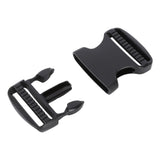 5Pcs Quick Release Buckle Plastic Dual Adjustable Strap Buckles Replacement DIY Craft for Backpack BlackFor 50mm Width Strap - Side View