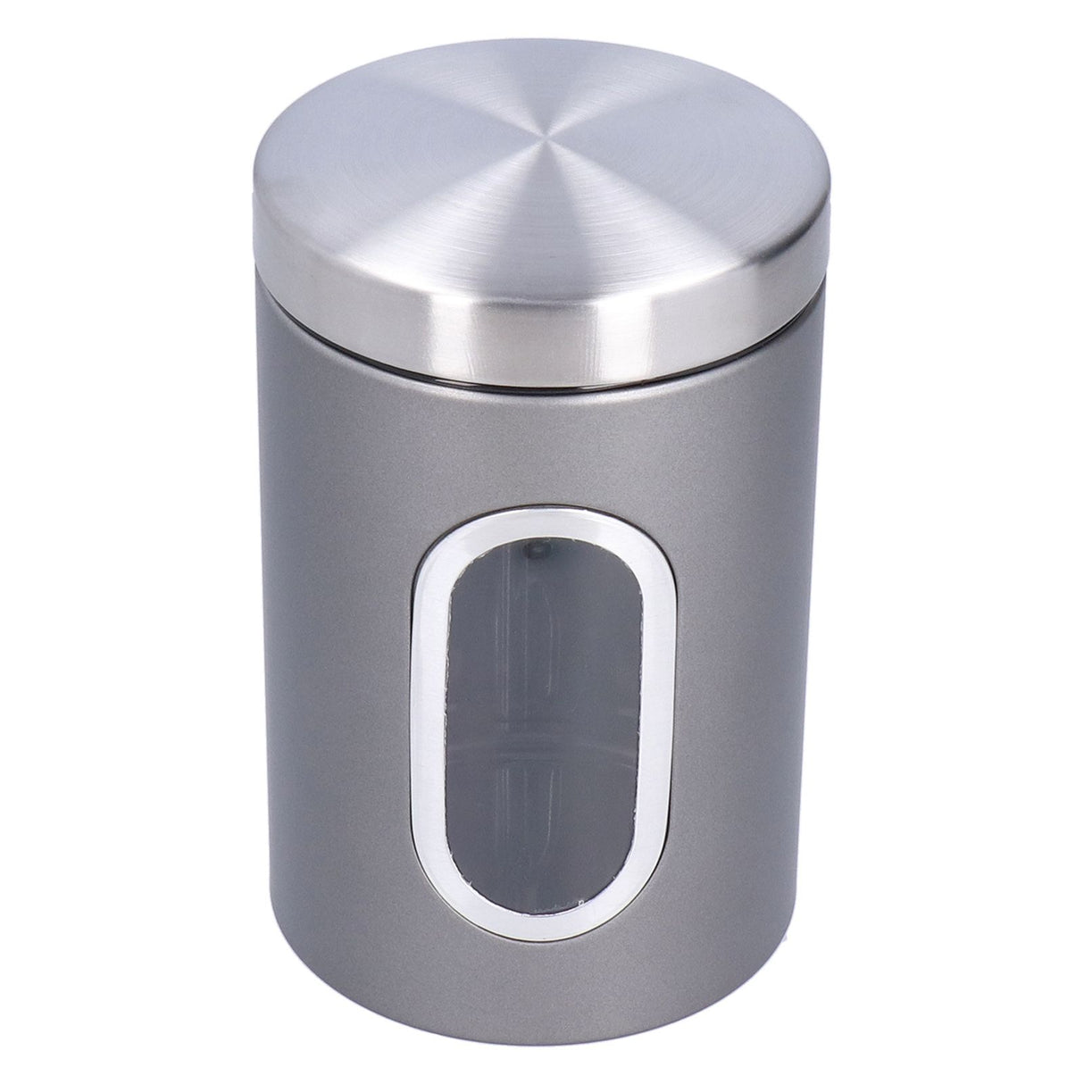 3Pcs Storage Jar Stainless Steel Food Tea Nut Container with Window Durable and Large Capacity for KitchenGrey