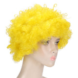 Adult Innovative Color Party Wig Halloween Interesting Headgear for Circus Troup FootballYellow