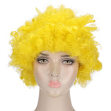 Adult Innovative Color Party Wig Halloween Interesting Headgear for Circus Troup FootballYellow