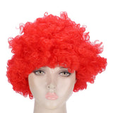 Adult Innovative Color Party Wig Halloween Interesting Headgear for Circus Troup FootballRed