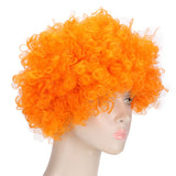 Adult Innovative Color Party Wig Halloween Interesting Headgear for Circus Troup FootballOrange