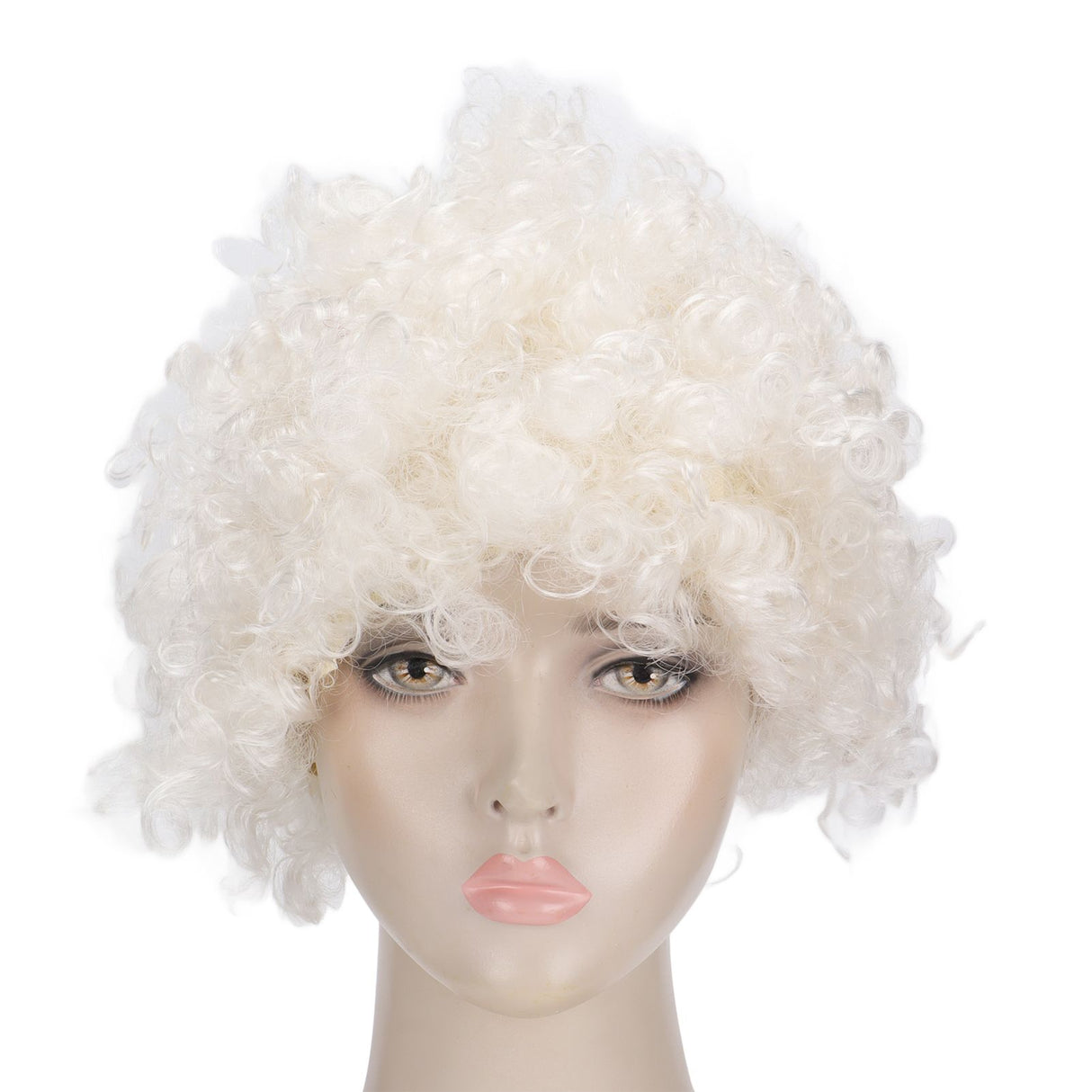 Adult Innovative Color Party Wig Halloween Interesting Headgear for Circus Troup FootballWhite