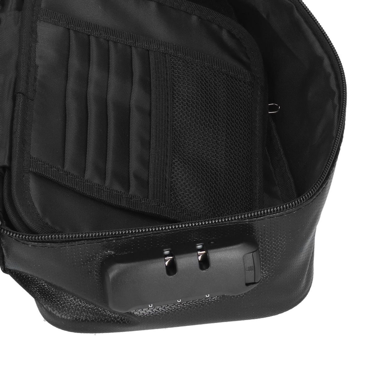 Certificate Storage Bag with Lock Waterproof Fireproof Document Bag File Organizer Bag Passport Money Storage CaseBlack