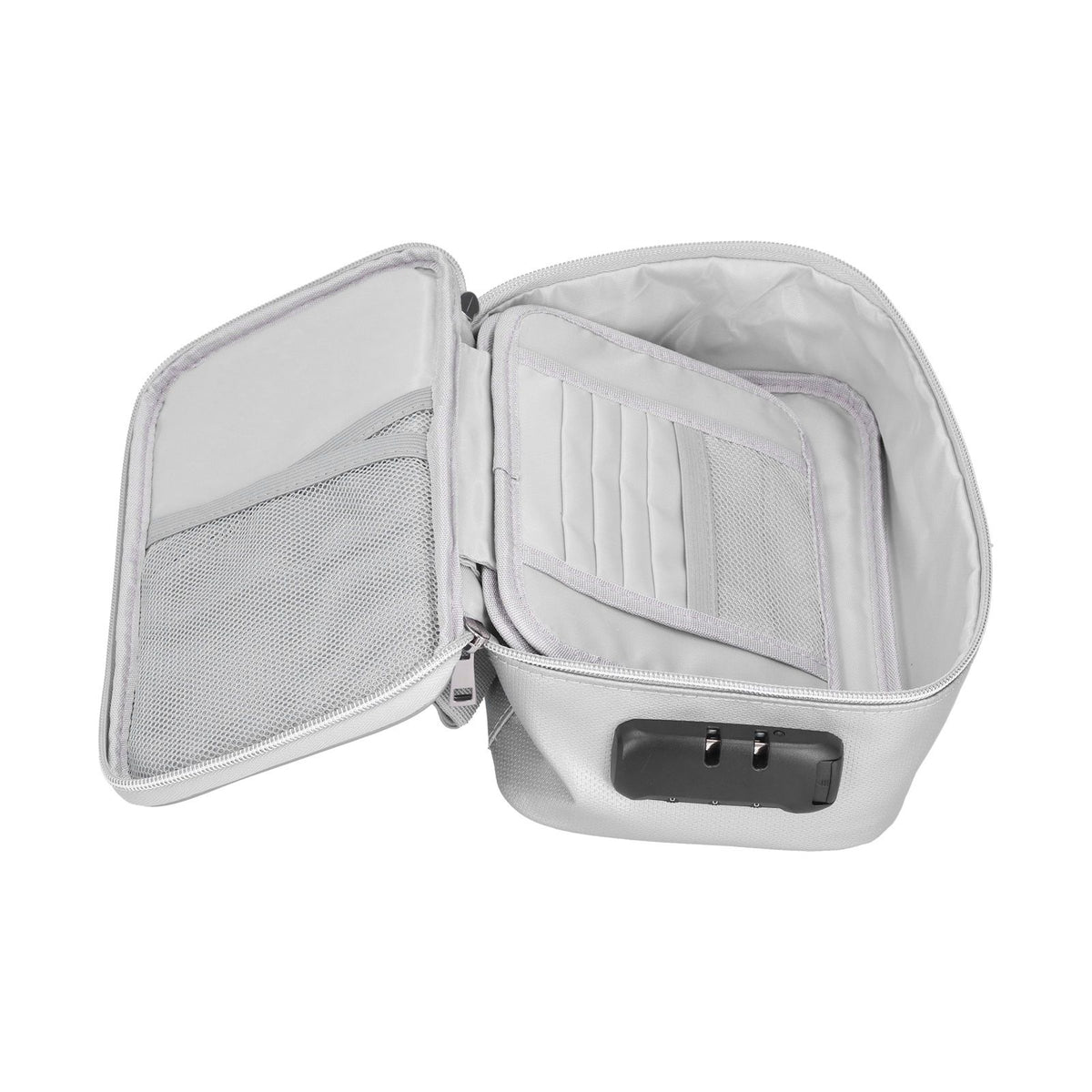 Certificate Storage Bag with Lock Waterproof Fireproof Document Bag File Organizer Bag Passport Money Storage CaseSilver