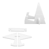 Acrylic Book Display Stand Book Holder Bookrack Bookshelf Office Bookcase for Kitchen HomeWhite - Extra Image