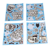 4Pcs Halloween Skull Pattern Wall Sticker Decorative Wall Decal for Living Room Bedroom - Top-Down View