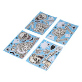 4Pcs Halloween Skull Pattern Wall Sticker Decorative Wall Decal for Living Room Bedroom