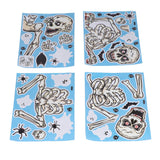4Pcs Halloween Skull Pattern Wall Sticker Decorative Wall Decal for Living Room Bedroom - Low Angle