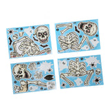 4Pcs Halloween Skull Pattern Wall Sticker Decorative Wall Decal for Living Room Bedroom