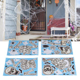 4Pcs Halloween Skull Pattern Wall Sticker Decorative Wall Decal for Living Room Bedroom