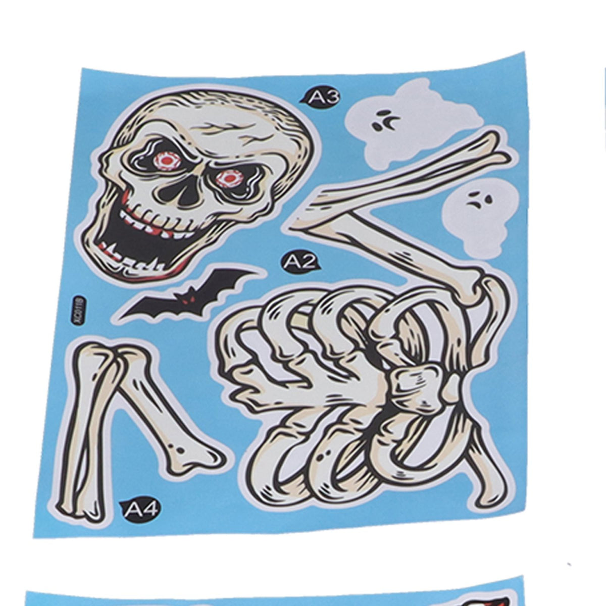 4Pcs Halloween Skull Pattern Wall Sticker Decorative Wall Decal for Living Room Bedroom