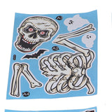 4Pcs Halloween Skull Pattern Wall Sticker Decorative Wall Decal for Living Room Bedroom