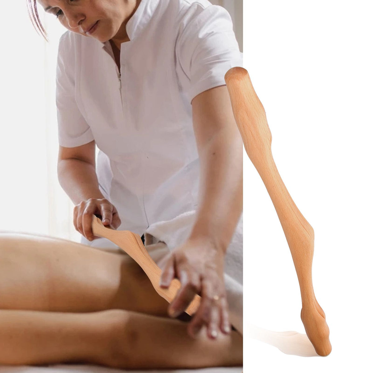 Wooden Scraping Stick Portable 2 Bevel Comfortable Non Slip Handle Gua Sha Massage Tool