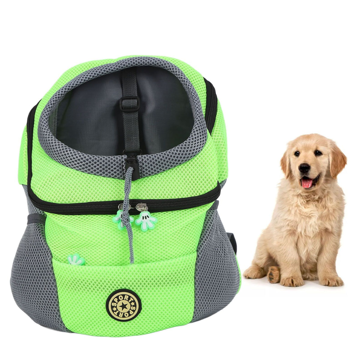 Pet Knapsack Ventilation Comfort Spacious Environmental Protection Nice Appearance Dog BackpackS Green