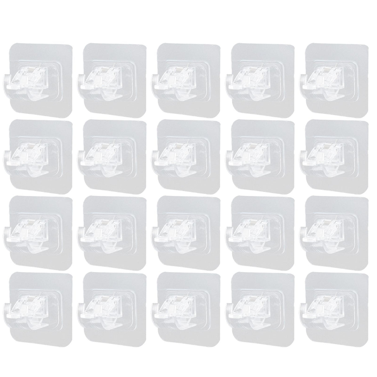 20Pcs Seamless Towel Rod Hook Curtain Rod Hook Fixing Clip for Home Party Gardening