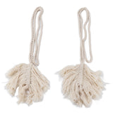 2Pcs Cotton Rope Curtain Tiebacks Leaf Shaped Tassel Curtain Clips Rope Straps for Curtain - Top-Down View