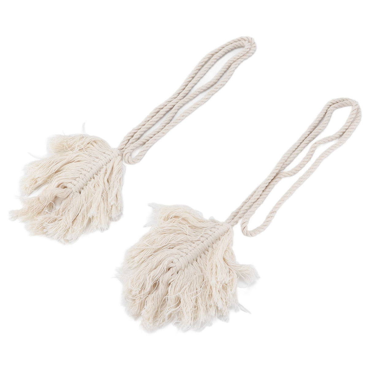 2Pcs Cotton Rope Curtain Tiebacks Leaf Shaped Tassel Curtain Clips Rope Straps for Curtain