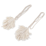 2Pcs Cotton Rope Curtain Tiebacks Leaf Shaped Tassel Curtain Clips Rope Straps for Curtain - 45-Degree Angle