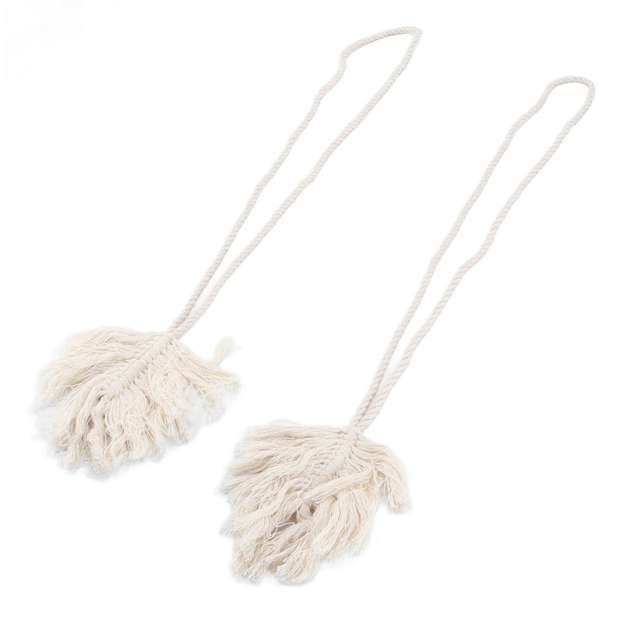 2Pcs Cotton Rope Curtain Tiebacks Leaf Shaped Tassel Curtain Clips Rope Straps for Curtain