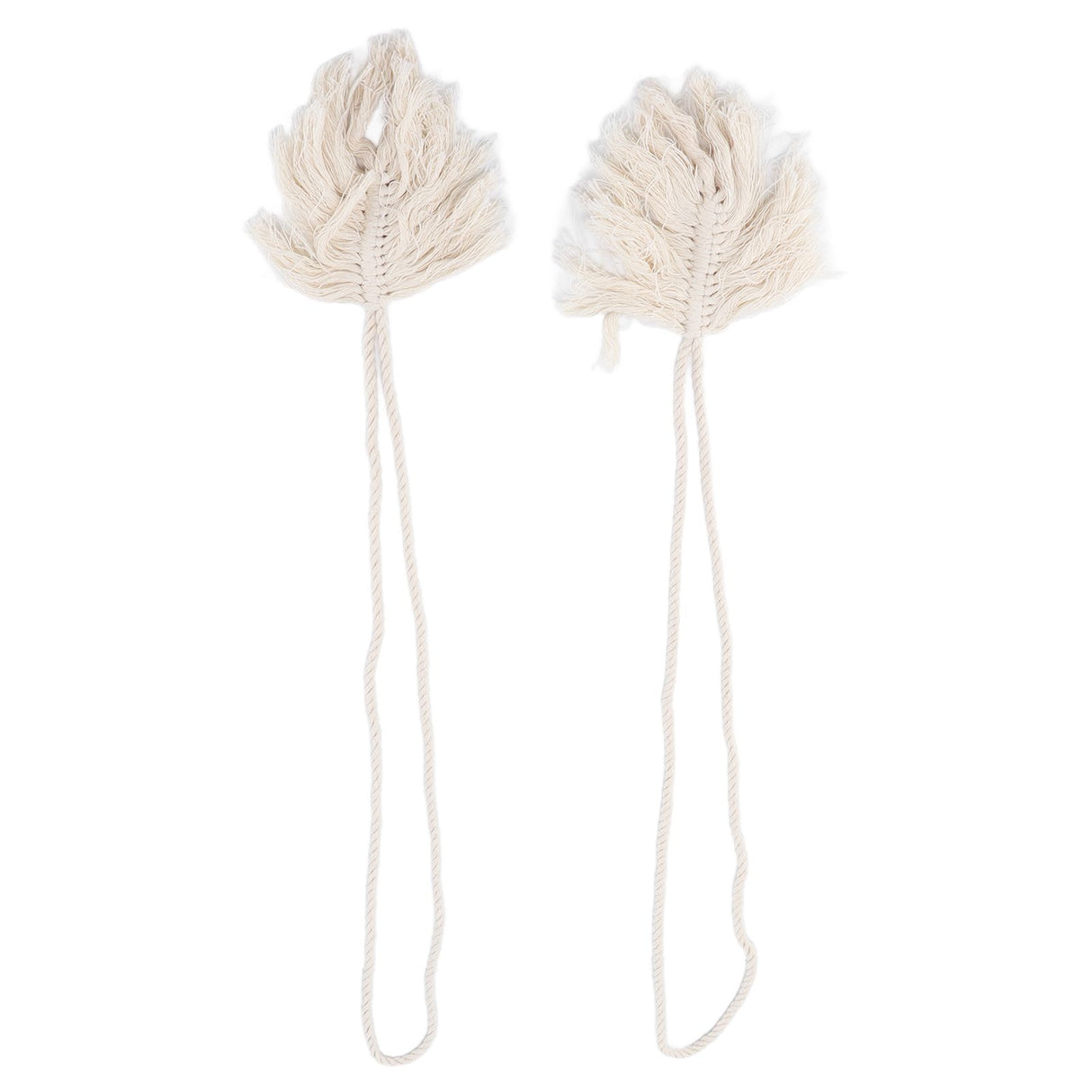 2Pcs Cotton Rope Curtain Tiebacks Leaf Shaped Tassel Curtain Clips Rope Straps for Curtain