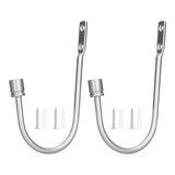 2Pcs Curtain Hook Aluminum Alloy U Shaped Cylinder Fixed Drapery Holdback for Home Office BedroomSilver