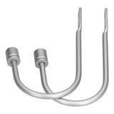 2Pcs Curtain Hook Aluminum Alloy U Shaped Cylinder Fixed Drapery Holdback for Home Office BedroomSilver - Front View