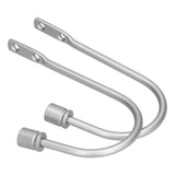 2Pcs Curtain Hook Aluminum Alloy U Shaped Cylinder Fixed Drapery Holdback for Home Office BedroomSilver - Side View