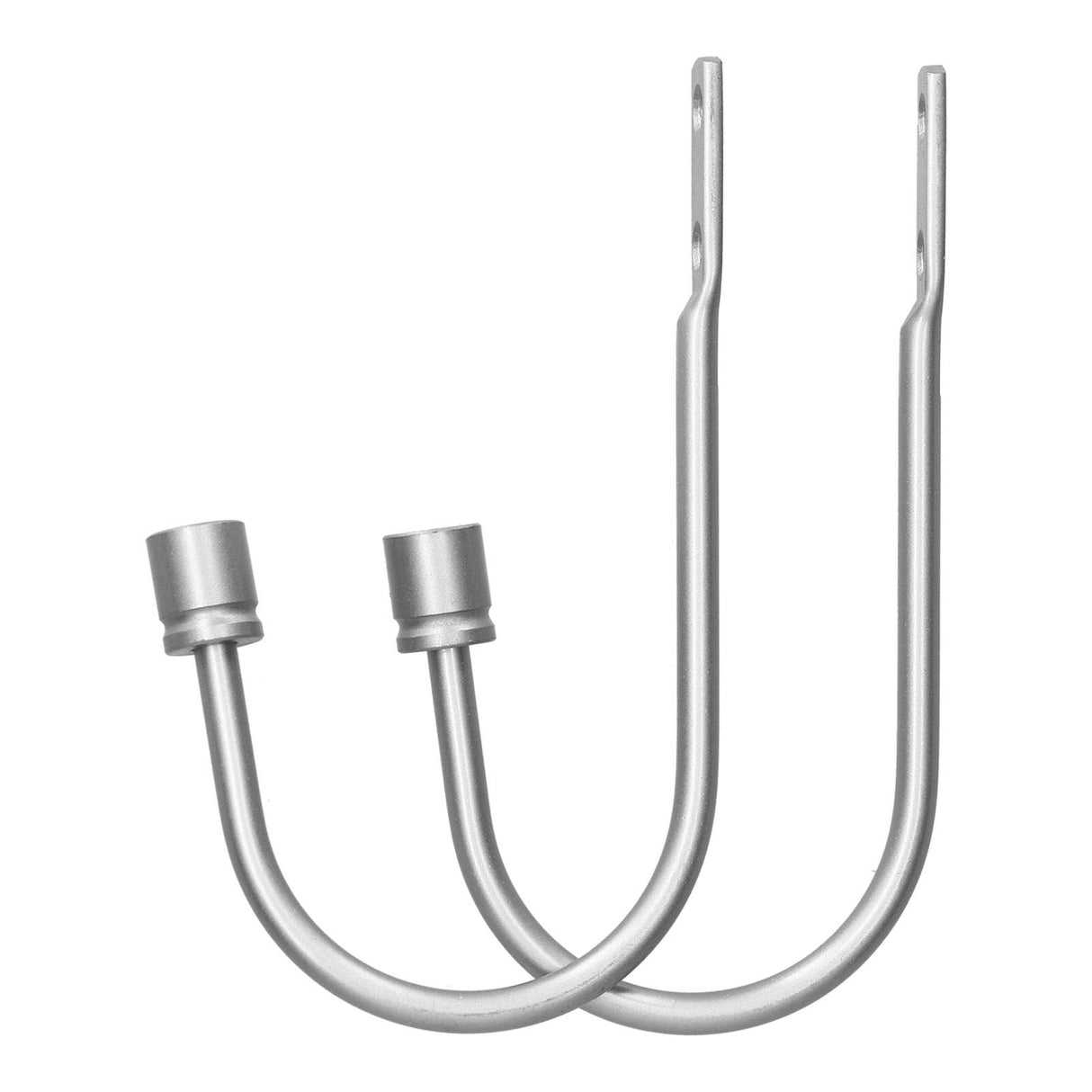 2Pcs Curtain Hook Aluminum Alloy U Shaped Cylinder Fixed Drapery Holdback for Home Office BedroomSilver