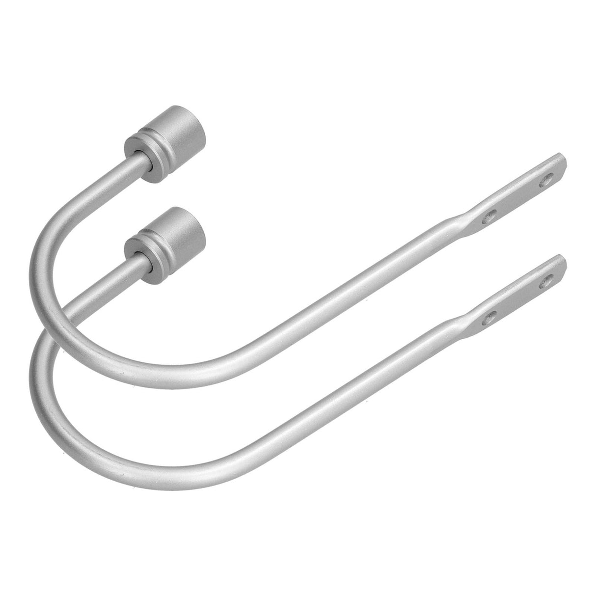 2Pcs Curtain Hook Aluminum Alloy U Shaped Cylinder Fixed Drapery Holdback for Home Office BedroomSilver