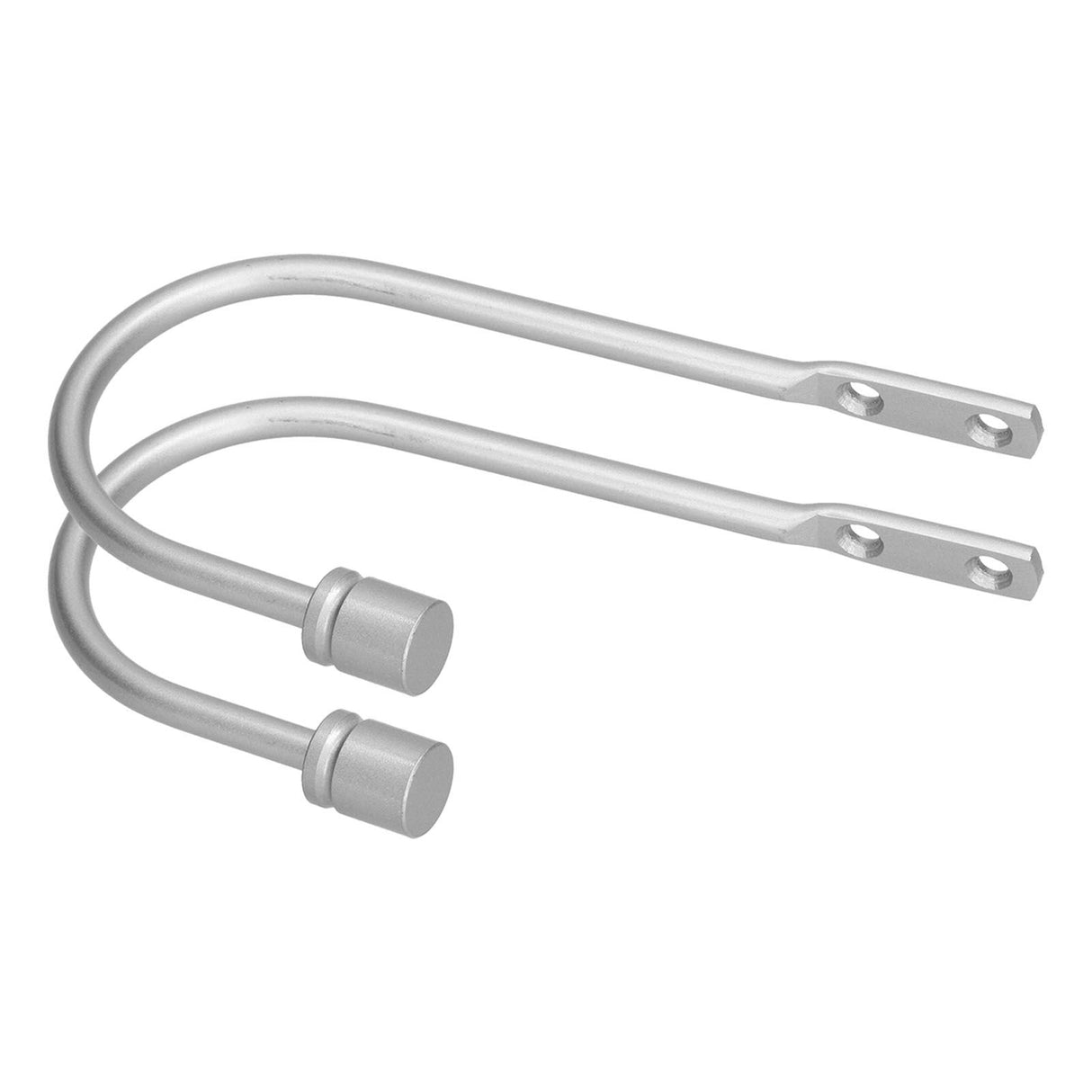 2Pcs Curtain Hook Aluminum Alloy U Shaped Cylinder Fixed Drapery Holdback for Home Office BedroomSilver