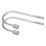 2Pcs Curtain Hook Aluminum Alloy U Shaped Cylinder Fixed Drapery Holdback for Home Office BedroomSilver - Close-Up Angle