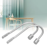 2Pcs Curtain Hook Aluminum Alloy U Shaped Cylinder Fixed Drapery Holdback for Home Office BedroomSilver
